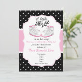 Invitation Baby shower MVP rose et noir (Debout devant)