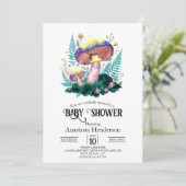 Invitation Baby shower mystique de champignons magiques (Debout devant)