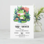 Invitation Baby shower mystique de grenouille (Debout devant)