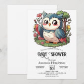 Invitation Baby shower mystique de la chouette (Devant / Derrière)