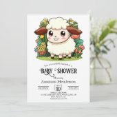 Invitation Baby shower mystique de moutons (Debout devant)