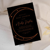 Invitation Baby shower mystique noir et lune céleste