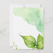 Invitation Baby Shower Nature Illustré Personnalisé Vert (Dos)