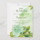 Invitation Baby Shower Nature Illustré Personnalisé Vert (Devant)