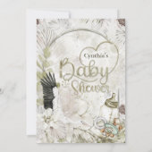 Invitation Baby shower naturel botanique (Dos)