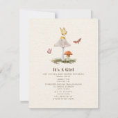 Invitation Baby shower naturel des champignons papillons (Devant)