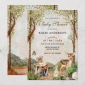 Invitation Baby shower NATUREL EN BOIS VERT Brown (Devant / Derrière)