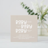 Invitation Baby shower naturel moderne minimal neutre genre (Debout devant)