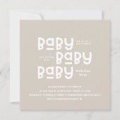 Invitation Baby shower naturel moderne minimal neutre genre (Devant)