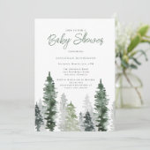 Invitation Baby shower naturel neutre rustique Sage vert (Debout devant)