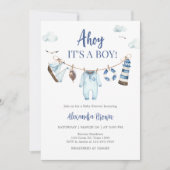 Invitation Baby shower Nautical Ahoy (Devant)
