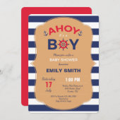 Invitation Baby shower Nautical Boy (Devant / Derrière)