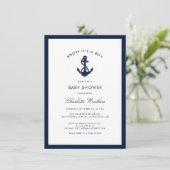 Invitation Baby shower Nautical Boy (Debout devant)