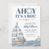 Invitation Baby shower Nautical Ocean Boy (Devant)