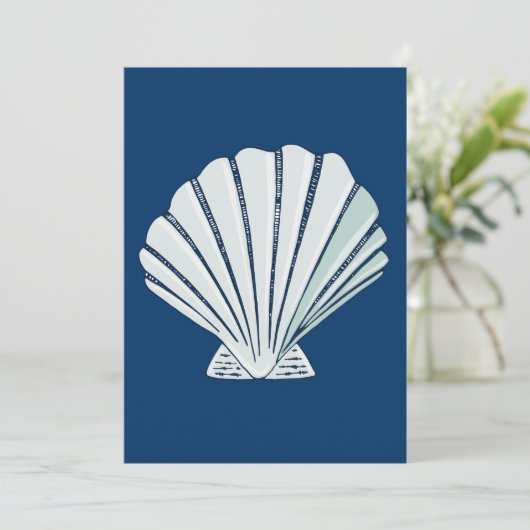 Invitation Baby shower Nautical Seaside Shell (Debout devant)