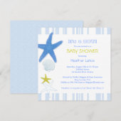 Invitation Baby shower Nautical Starfish Baby Boy (Devant / Derrière)