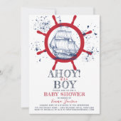 Invitation Baby shower nautique (Devant)