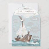 Invitation Baby shower nautique (Devant)