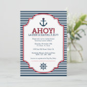 Invitation Baby shower nautique (Debout devant)