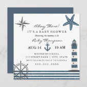Invitation Baby shower nautique (Devant / Derrière)