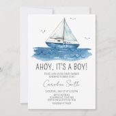Invitation Baby shower nautique (Devant)