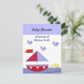 Invitation Baby shower nautique (Debout devant)