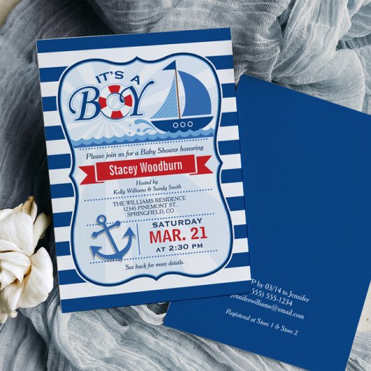 Invitation Baby shower nautique