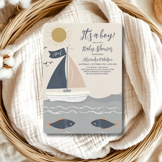 Invitation Baby shower nautique