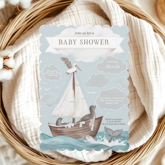 Invitation Baby shower nautique