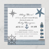 Invitation Baby shower nautique (Devant / Derrière)
