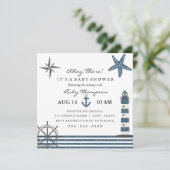 Invitation Baby shower nautique (Debout devant)