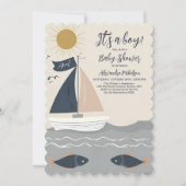 Invitation Baby shower nautique (Devant)