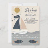 Invitation Baby shower nautique (Devant)