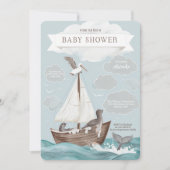 Invitation Baby shower nautique (Devant)