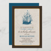 Invitation Baby shower nautique (Devant / Derrière)