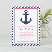 Invitation Baby shower nautique - Ahoy C'est une f (Debout devant)