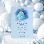 Invitation Baby shower nautique Blue Whale