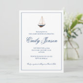 Invitation Baby shower nautique classique (Debout devant)