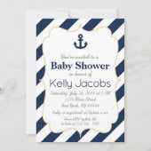 Invitation Baby shower nautique de la Marine et de (Devant)