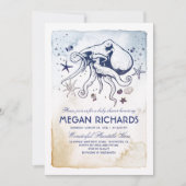 Invitation Baby shower nautique de plage de poulpe (Devant)