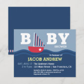 Invitation baby shower nautique de plaisance (Devant / Derrière)