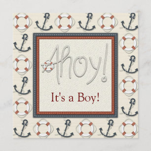 Invitation Baby shower nautique des Ancres de la ceinture de