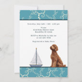 Invitation Baby shower nautique et Goldendoodle Boy (Dos)