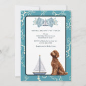 Invitation Baby shower nautique et Goldendoodle Boy (Dos)