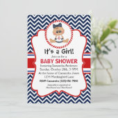 Invitation Baby shower nautique fille de mer mignonne (Debout devant)