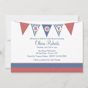 Invitation Baby shower Nautique garçon