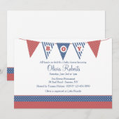 Invitation Baby shower Nautique garçon (Devant / Derrière)