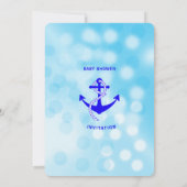 Invitation Baby shower Nautique Garçon marin Cute Blue (Dos)