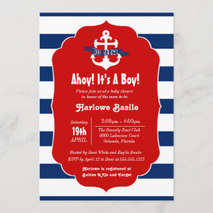 Invitation Baby shower nautique Invitation, Ahoy c'est un gar