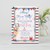 Invitation Baby shower nautique Invitation, Baby shower (Debout devant)